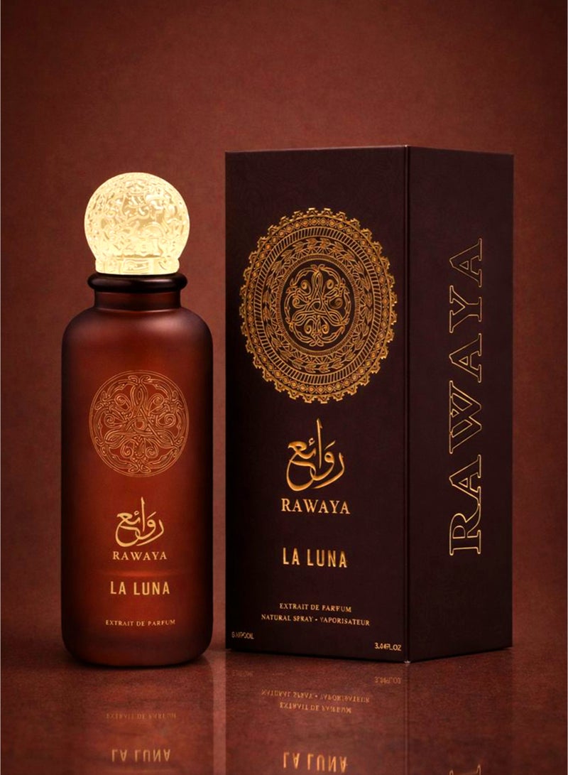 OUDI Sweet Amber Perfume Oudi Rawaya La Luna Eau De Parfum 100ml | Luxury Unisex Perfume with Amber, Woody, Caramel & Warm Spicy Notes | Long Lasting Perfume for Men & Women - Image 3
